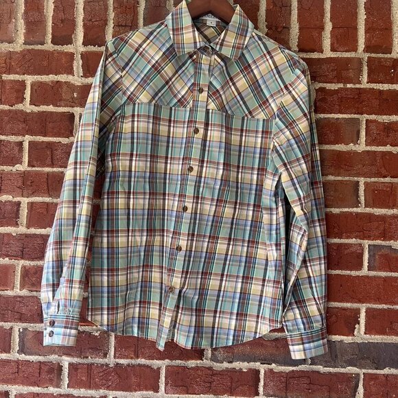 Pendleton Plaid Button Up Size S Women Western Brown Multi Colored Cowgirl - Picture 1 of 5